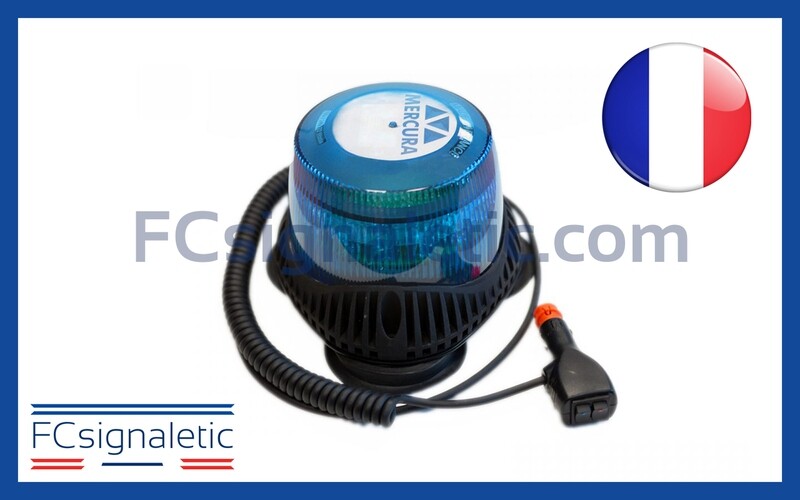 Gyrophare Gyroled M130 bleu embase magnétique prise allume cigare classe 2 STANDBY MERCURA 29619-01