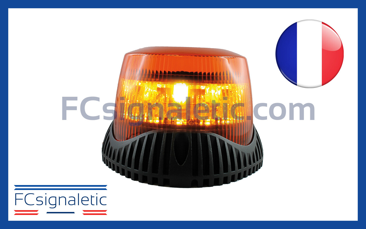 Gyrophare Gyroled M130 orange embase ISO classe 2 STANDBY MERCURA