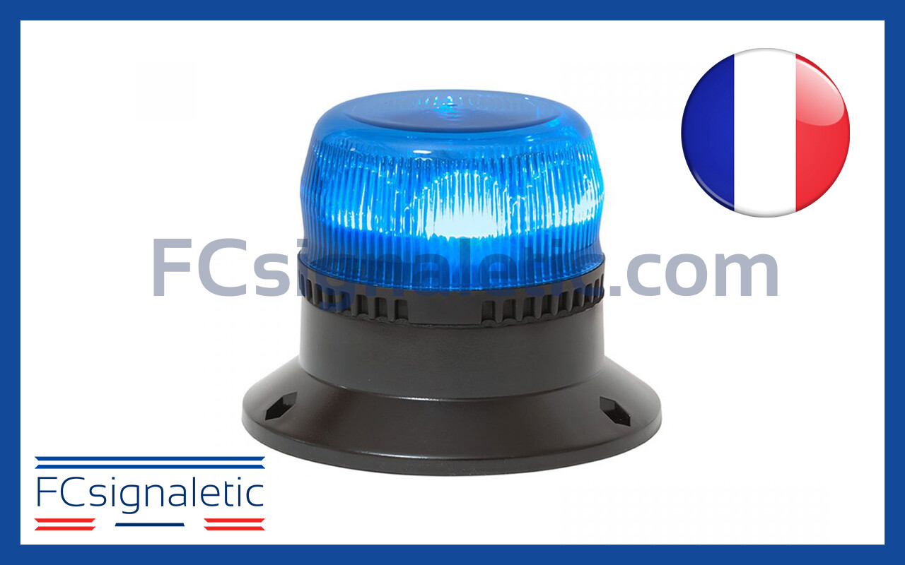 Gyrophare Gyroled bleu équipement aéroport OACI embase ISO classe 1 rotatif STANDBY MERCURA 28407-00