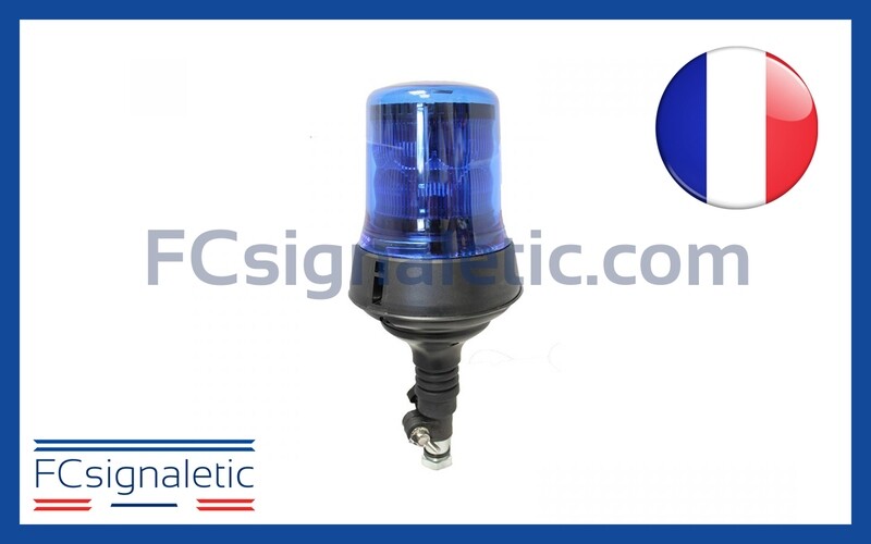 Gyrophare Gyroled bleu hivernage certifié CETMEF embase hampe XL classe 2 flash STANDBY MERCURA 23535-02