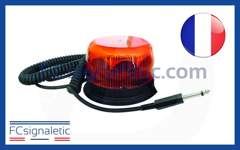 Gyrophare Gyroled orange embase magnétique prise jack classe 1 flash STANDBY MERCURA