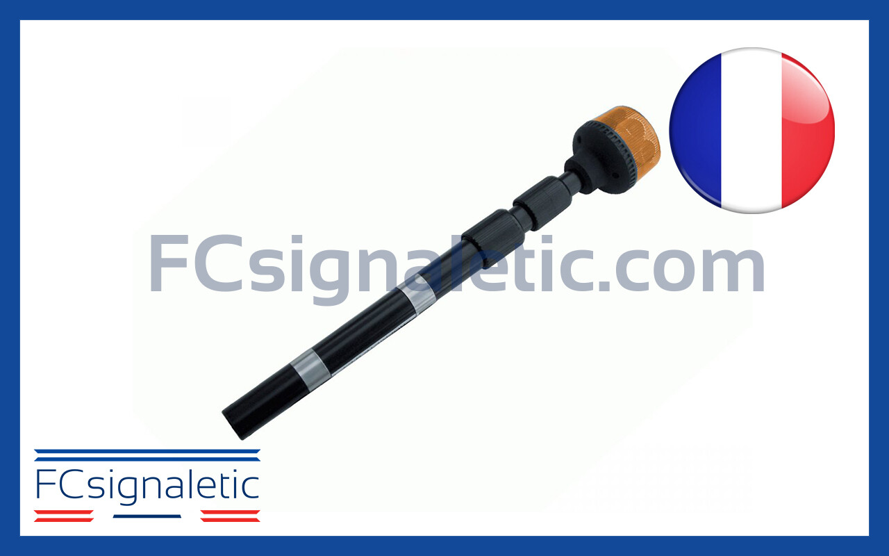 Gyrophare Gyroled orange sur mât moto classe 1 rotatif STANDBY MERCURA