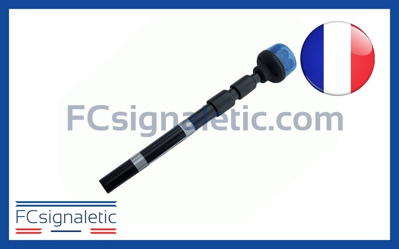 Gyrophare Gyroled bleu sur mât moto classe 1 flash STANDBY MERCURA 23491-02