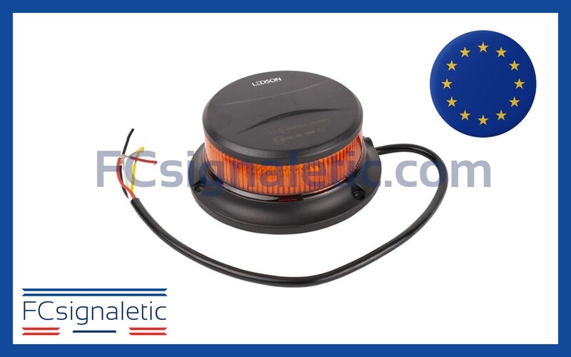 Gyrophare à LED orange fixation 3 points classe 1 LEDSON 5001813