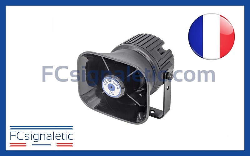 Combiné haut-parleur et sirène Solo MP5 12V multitonalités WAIL, YELP, HILO (US), Bip de recul STANDBY MERCURA 26677-00