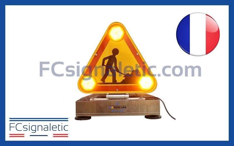 Triangle Triflash magnétique 500 mm avec prise allume cigare à relevage électrique classe 2 STANDBY MERCURA