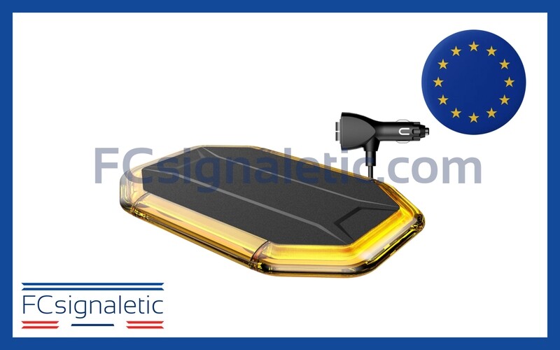 Mini rampe Optoguard Protector orange magnétique prise allume cigare 317mm 13 modes de clignotements LEDSON 51423032