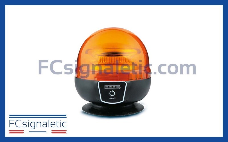 Gyrophare à led orange autonome embase magnétique LEDWORK LWK0409