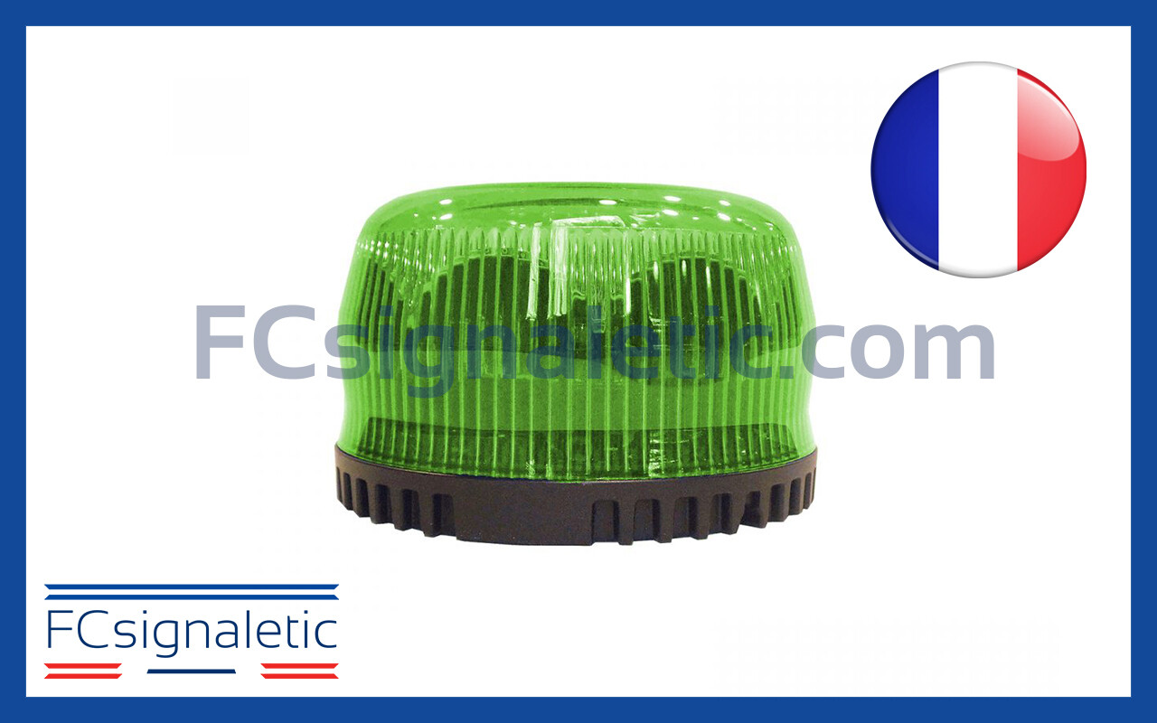 Gyrophare Gyroled vert sans fixation classe 1 rotatif STANDBY MERCURA 23142-03