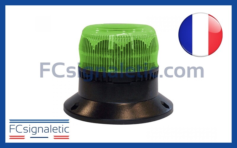 Gyrophare Gyroled vert embase ISO classe 1 rotatif STANDBY MERCURA 23143-01