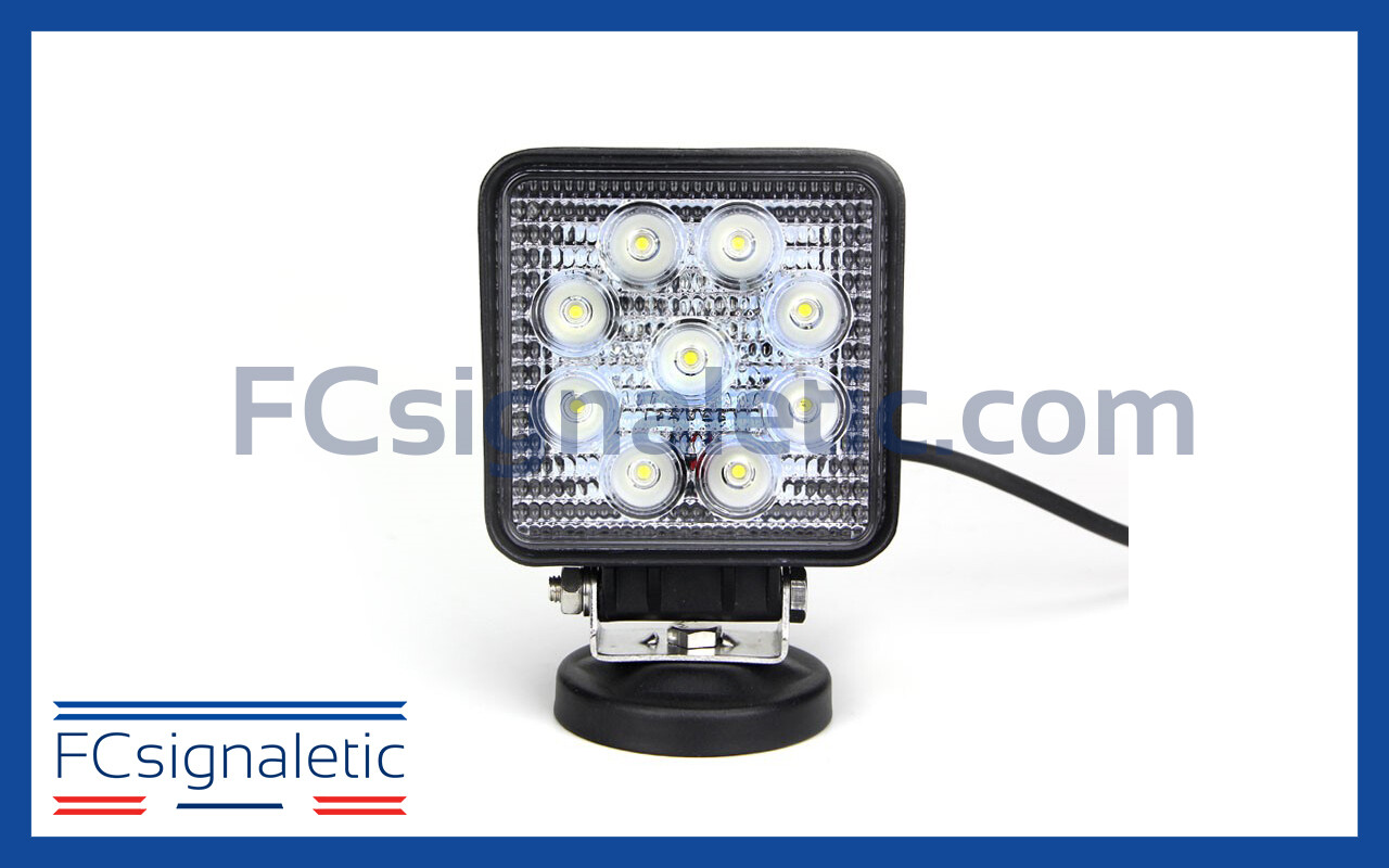 Projecteur feu de travail LED carré 27W LEDWORK LWK0184