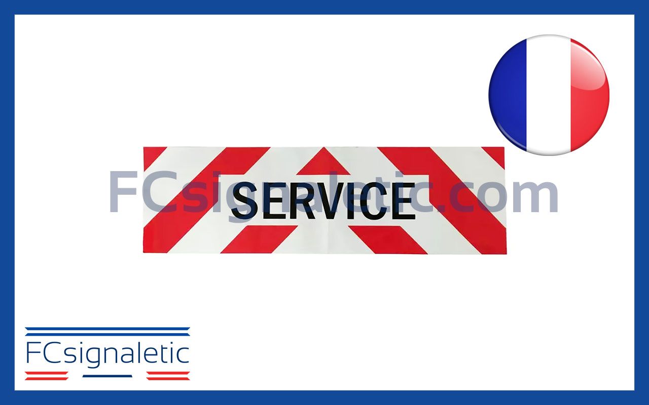Sérigraphie bandeau magnétique SERVICE 50x15 cm classe A pour véhicule