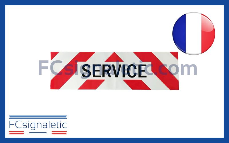 Sérigraphie bandeau magnétique SERVICE 50x15 cm classe A pour véhicule