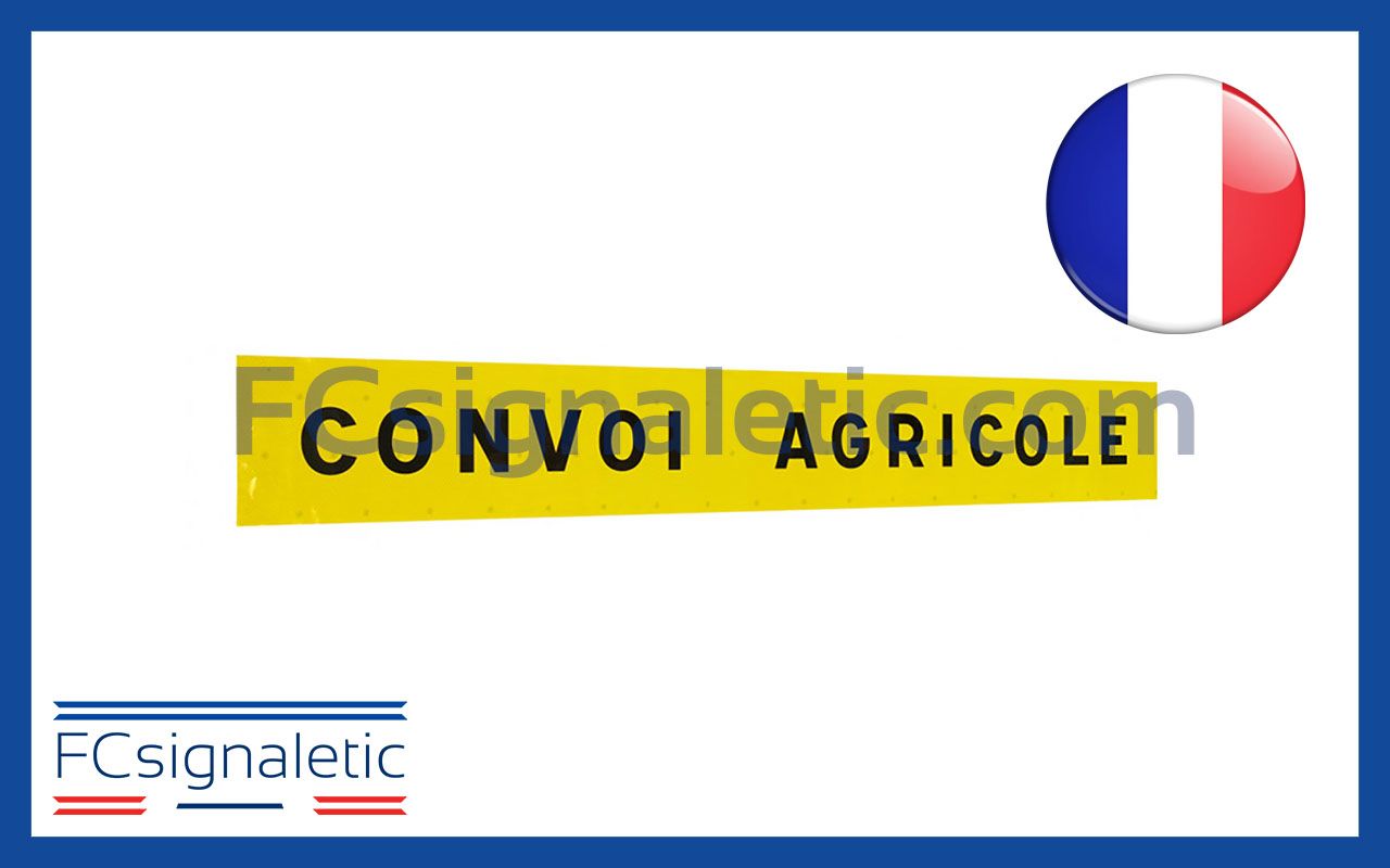 Sérigraphie bandeau adhésif CONVOI AGRICOLE 190X25 cm pour véhicule