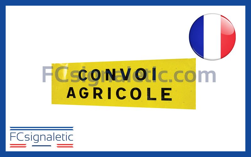 Sérigraphie bandeau adhésif CONVOI AGRICOLE 120X40 cm pour véhicule