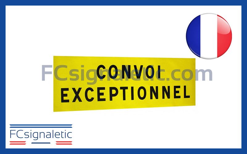 Sérigraphie bandeau adhésif CONVOI EXCEPTIONNEL 120X40 cm pour véhicule