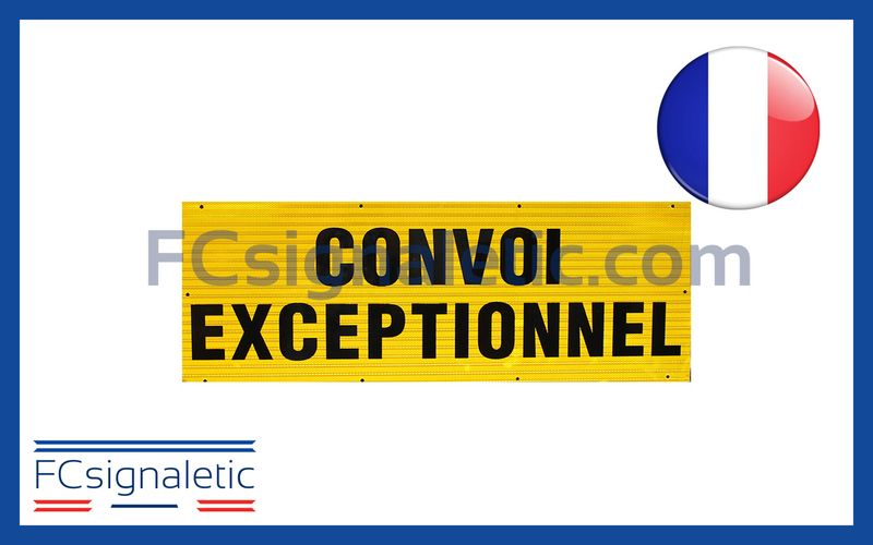 Panneau aluminium  CONVOI EXCEPTIONNEL 120X40 cm simple face