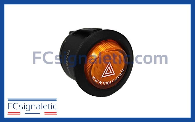 Interrupteur triangle triflash orange avec LED intégrée STANDBY MERCURA