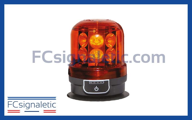 Gyrophare à led orange autonome embase magnétique LEDWORK LWK0539