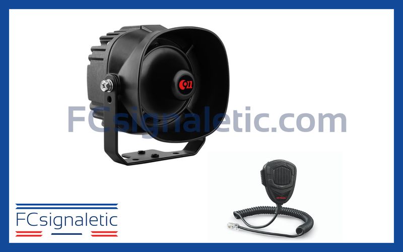 Combiné haut-parleur et sirène multi tonalités Blazers 12/24V avec public address (PA) 911 SIGNAL