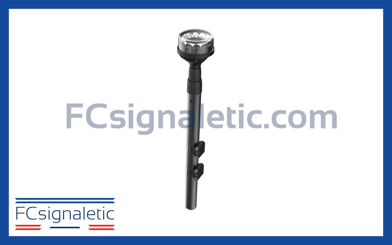 Gyrophare orange sur mât moto classe 1 Phantom 911 SIGNAL