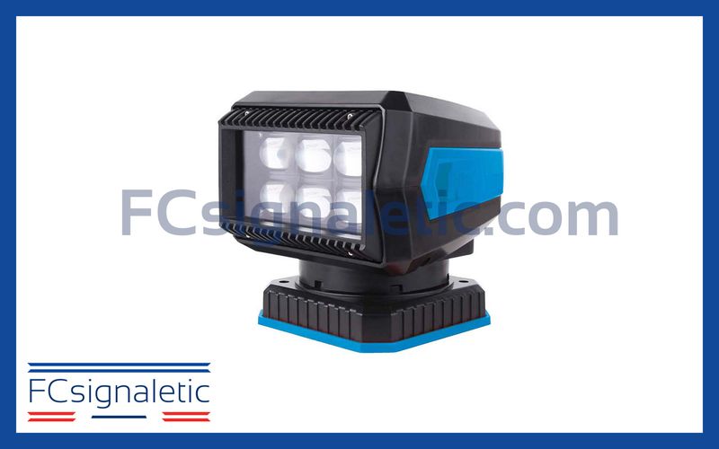 Projecteur de recherche Laser 2 LED noir avec télécommande filaire fixation permanente STANDBY MERCURA