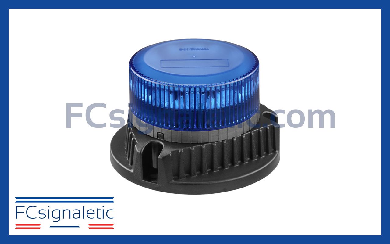 Gyrophare à LED bleu embase magnétique prise allume cigare classe 1 MU 911 SIGNAL 082002B