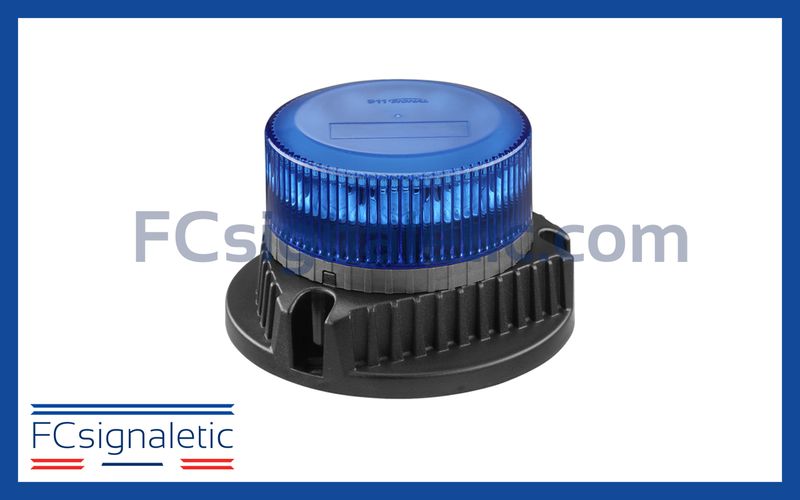 Gyrophare à LED bleu embase magnétique prise allume cigare classe 1 MU 911 SIGNAL 082002B