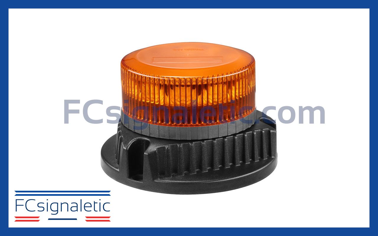 Gyrophare à LED orange embase magnétique prise allume cigare classe 1 MU 911 SIGNAL 082002A