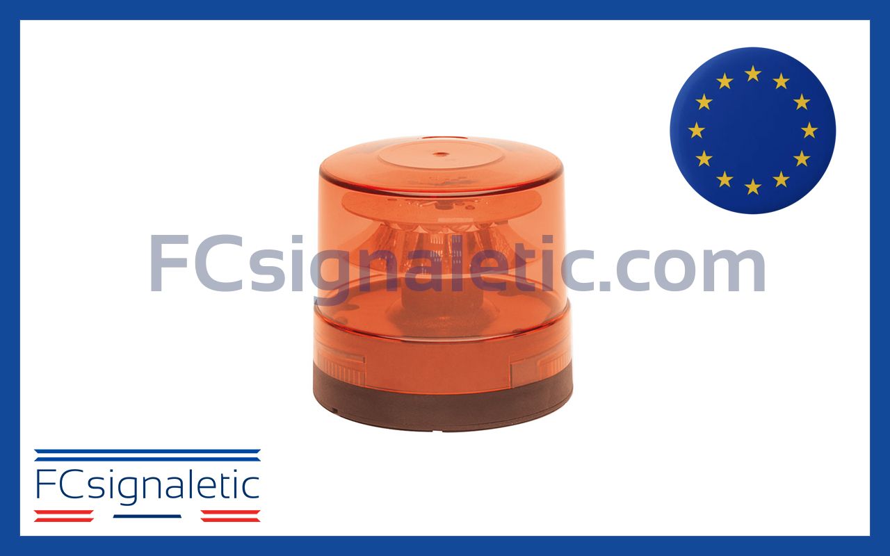 Gyrophare à LED Pilot - 15 LED Solaris - orange montage permanent classe 1 SIRAC
