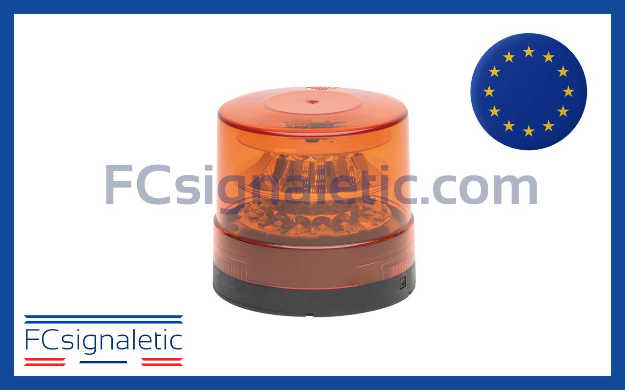 Gyrophare à LED Pilot - 2 x 15 LED Solaris - orange montage permanent classe 2 SIRAC