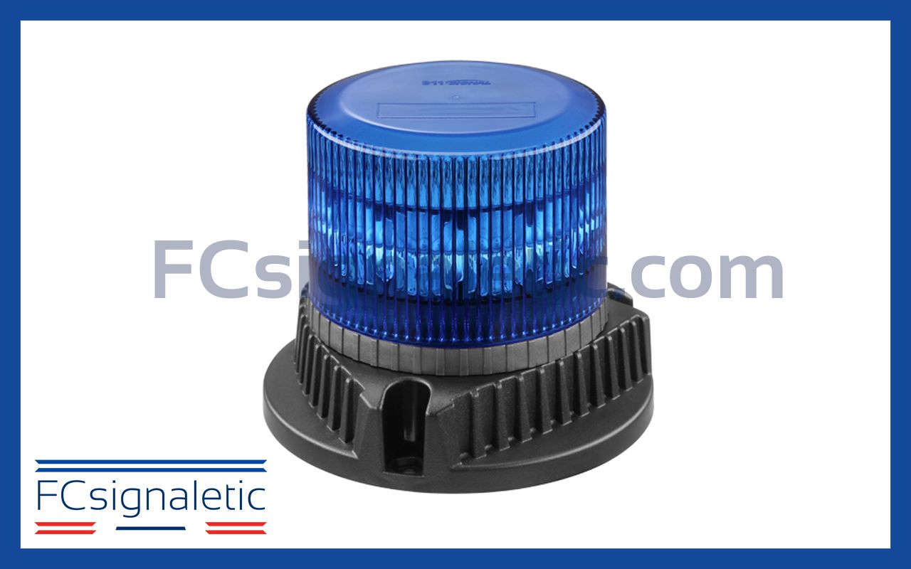 Gyrophare à LED bleu embase magnétique prise allume cigare classe 2 MU PRO 911 SIGNAL 082102B