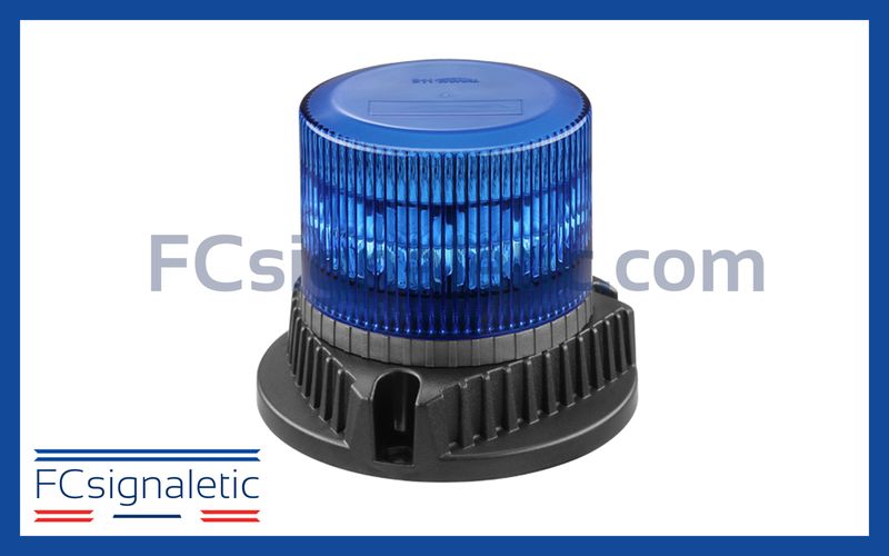 Gyrophare à LED bleu embase magnétique prise allume cigare classe 2 MU PRO 911 SIGNAL 082102B
