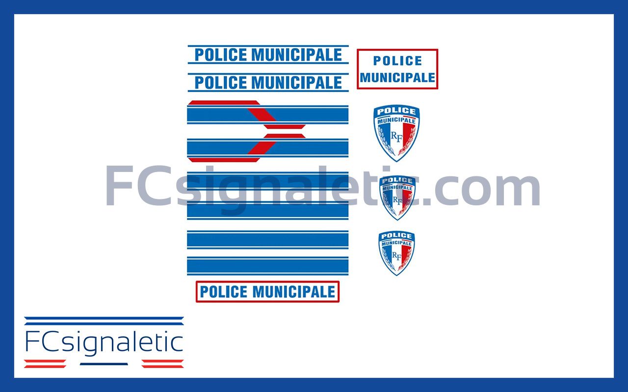 Kit sérigraphie Police municipale pour véhicule léger