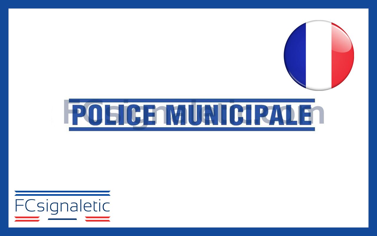 Sérigraphie bande texte latérale Police Municipale pour véhicule léger ou petit utilitaire