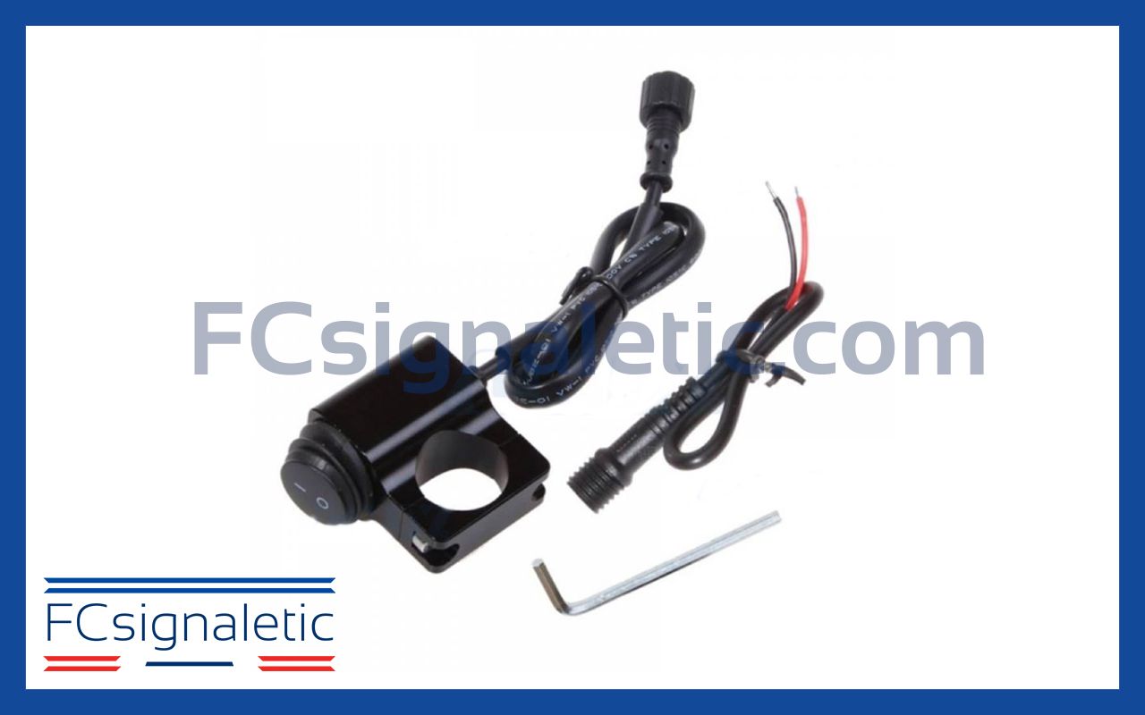 Interrupteur ON/OFF aluminium étanche pour moto