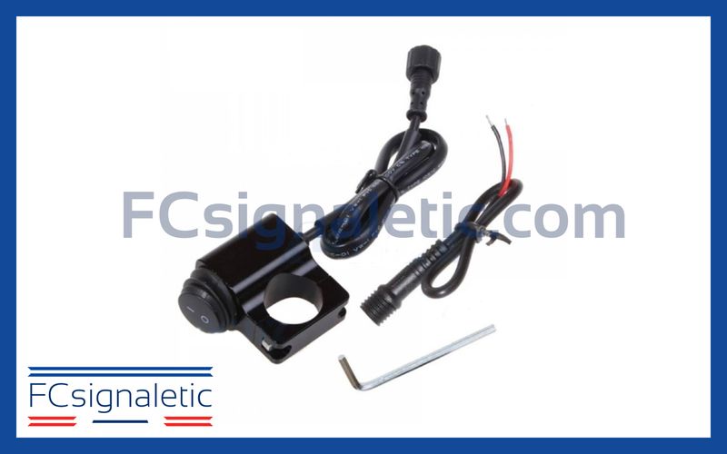 Interrupteur ON/OFF aluminium étanche pour moto
