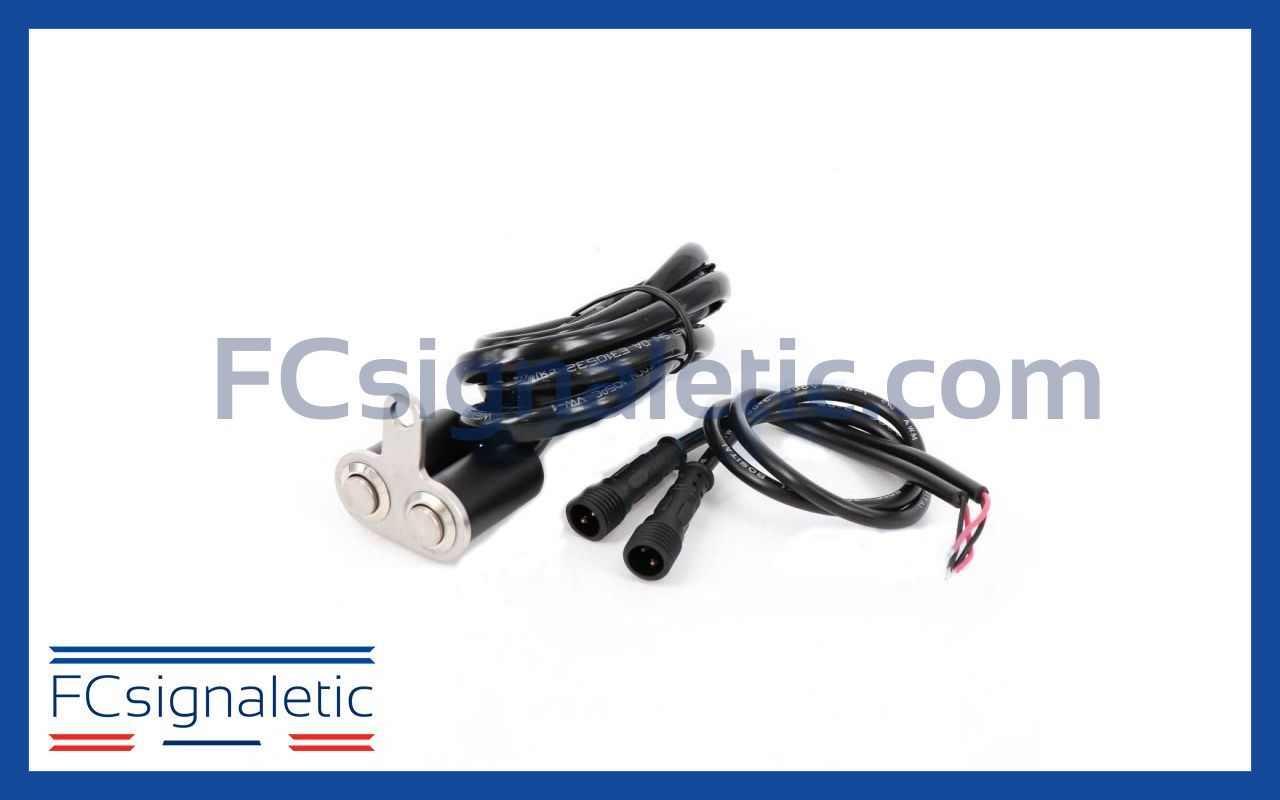Combiné double interrupteur aluminium étanche pour moto