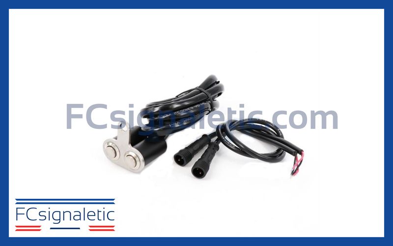 Combiné double interrupteur aluminium étanche pour moto