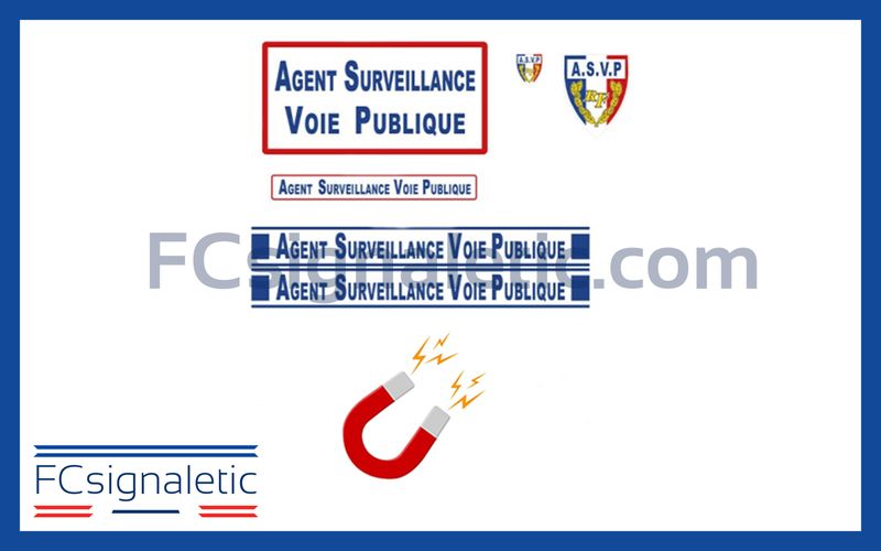 Kit sérigraphie ASVP bleu magnétique pour véhicule léger et petits utilitaires