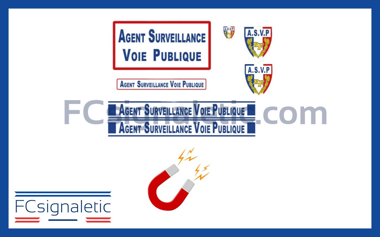 Kit sérigraphie ASVP bleu magnétique pour véhicule léger et petits utilitaires
