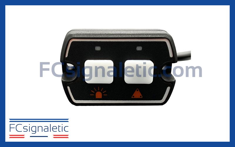 Boitier de commande 2 touches sérigraphie Gyrophare / Triflash Boitier de commande 2 touches sérigraphie Gyrophare / Triflash