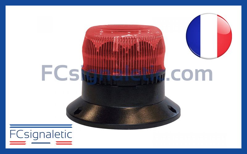 Gyrophare Gyroled rouge embase ISO classe 1 flash STANDBY MERCURA 23394-01