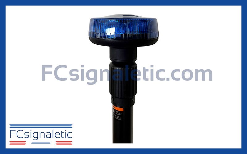 Gyrophare bleu sur mât moto classe 1