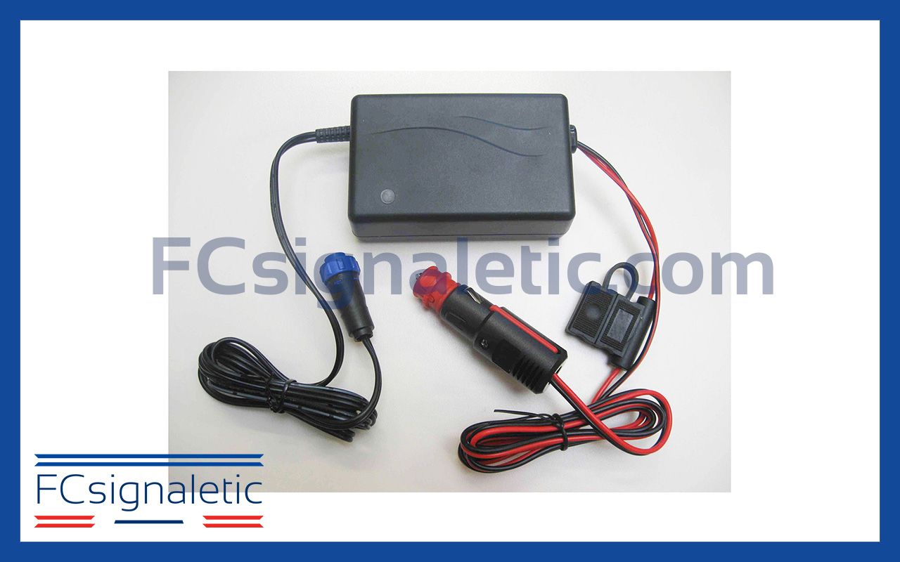 Chargeur 12V avec prise allume cigare pour Projoled et Gyroled autonome STANDBY MERCURA 23710-04