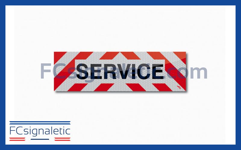 Sérigraphie bandeau adhésif SERVICE 50x15 cm classe B pour véhicule