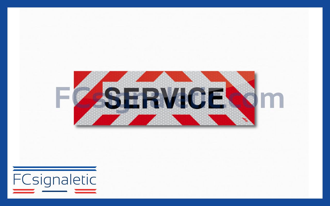 Sérigraphie bandeau adhésif SERVICE 100x30 cm classe B pour véhicule
