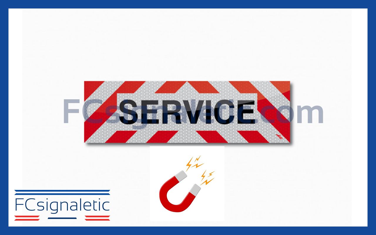 Sérigraphie bandeau magnétique SERVICE 100x30 cm classe B pour véhicule