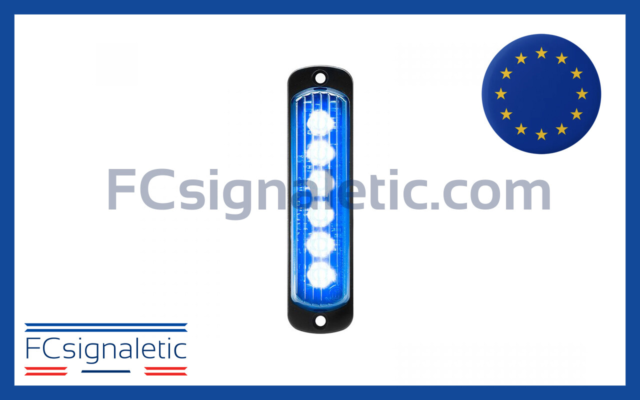 Feu de pénétration LED L52 bleu montage vertical STANDBY MERCURA 27658-01