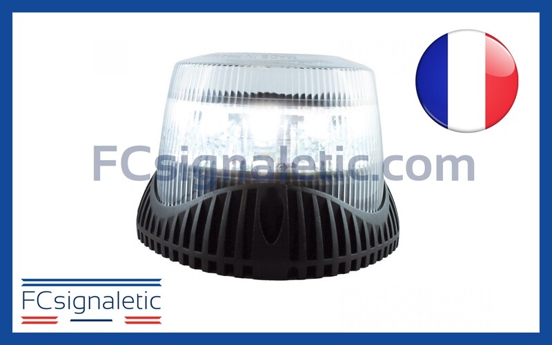 Gyrophare Gyroled M130 blanc cristal embase ISO classe 2 STANDBY MERCURA 28702-00
